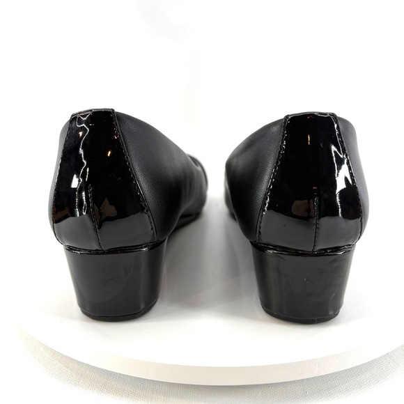 Anne Klein iFlex Morgan Black Wedge Women's 8.5M Pumps Square Toe Buckle Shoes - Picture 6 of 8